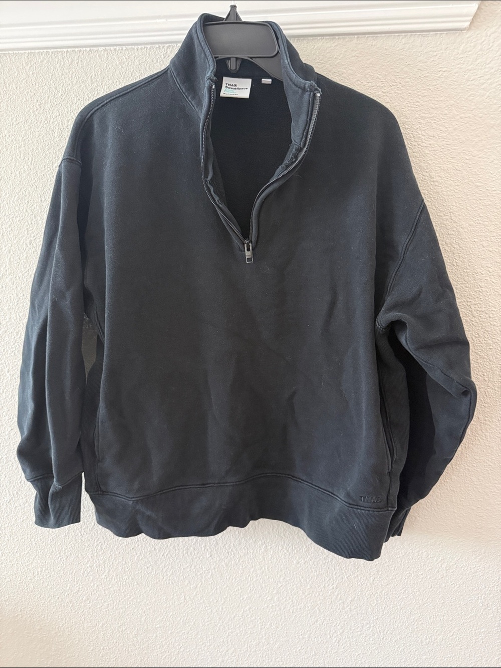 TNA Quarter Zip Boyfriend Sweatfleece Pullover